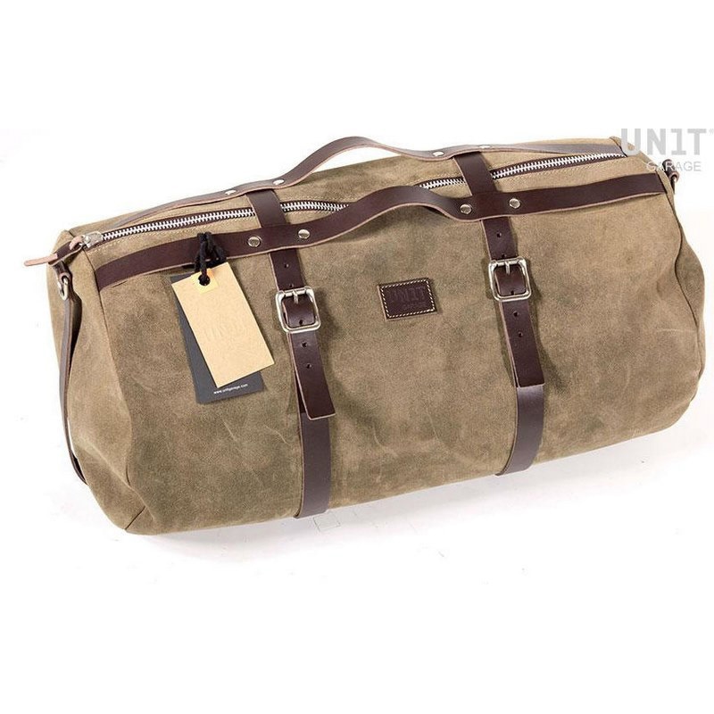 U015-MossGrey Duffle Bag Kalahari 43L Split leather | U015 UnitGarage (ユニットガレージ) モスグレー色