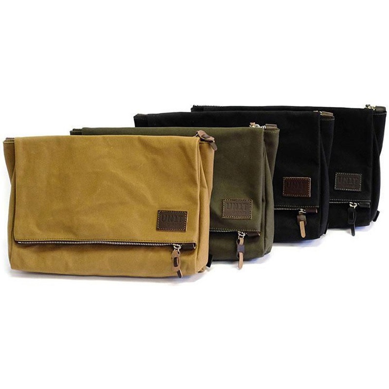 U041-Beige-Brown Fezzan Canvas Messenger Bag | U041 UnitGarage (ユニットガレージ) ベージュ・ブラウン色