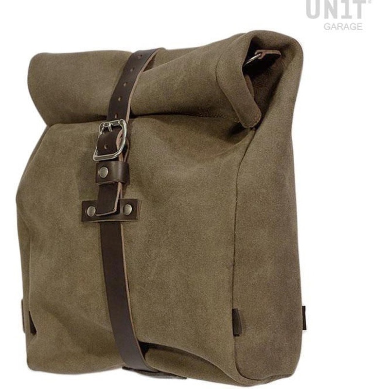 U036-MossGrey Gobi Waxed suede サイドパニアケース | U036 UnitGarage (ユニットガレージ) モスグレー色