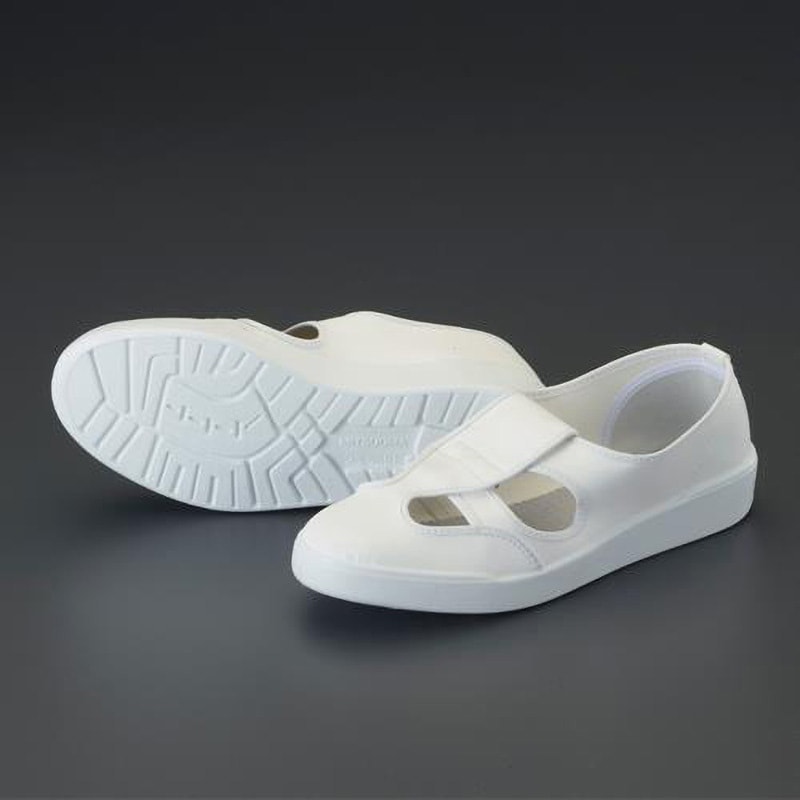 EA910EC-27A 27.0cm 静電気帯電防止作業靴 エスコ マジックタイプ ホワイト色 スニーカー