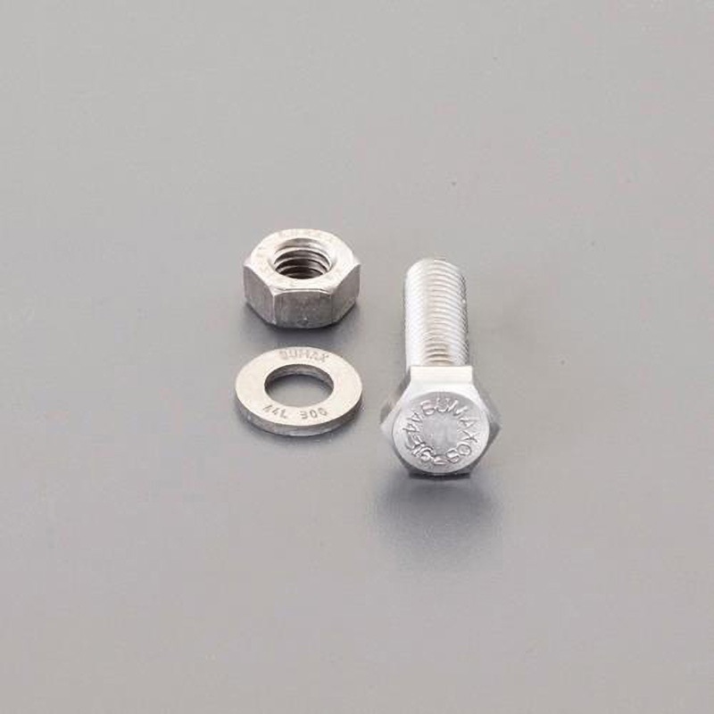 EA949DV-1606 M16x 60mm強力六角ボルト(SUS/ナットワッシャ付全ネジ エスコ ステンレス 全ねじ ピッチ2mm 1個 EA949DV-1606