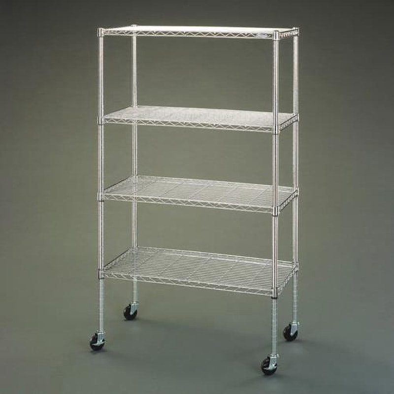 EA976AZ-4 910x460x1860mm メタルラック(大口径キャスター付) エスコ スチール