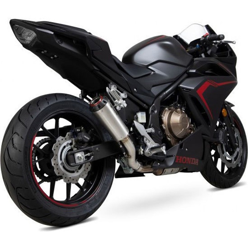 PHA186SEO Red Power スリップオン ブラッシュドステンレススリーブ Scorpion (スコーピオン) 適合車種Honda CBR500 R (2019-2022)   PHA186SEO