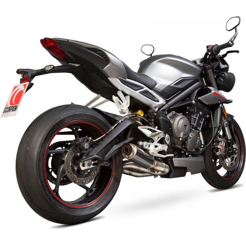 TR1001CEM RP1-GP スリップオン カーボンファイバースリーブ eマーク Triumph Street Triple 765 17-Current 1個 Scorpion (スコーピオン) 【通販モノタロウ】