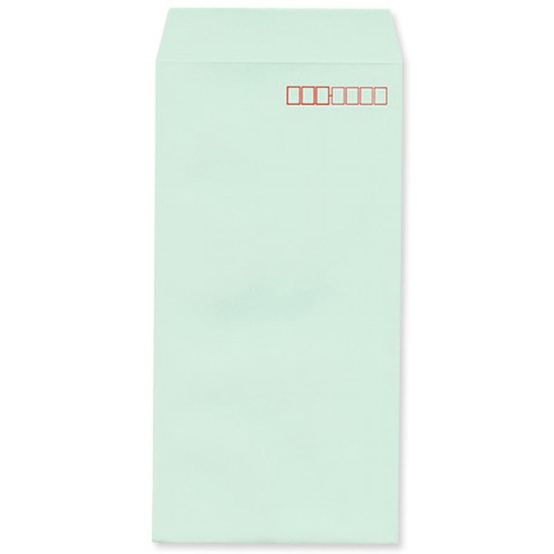 NR0397 透けないコーティング封筒 パステル(〒枠あり・ヨコ貼) ハート(封筒) ミズ色  1箱(1000枚) NR0397