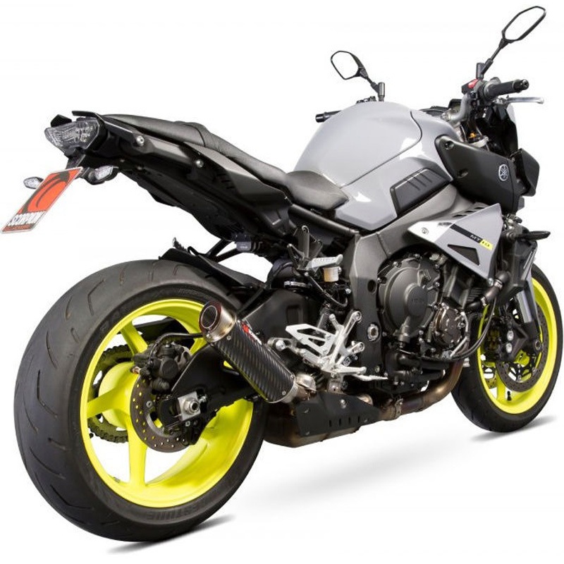 YA1003CEM RP1-GP スリップオン カーボンファイバースリーブ eマーク Yamaha MT 10 2016 - 2018 1個 Scorpion (スコーピオン) 【通販モノタロウ】