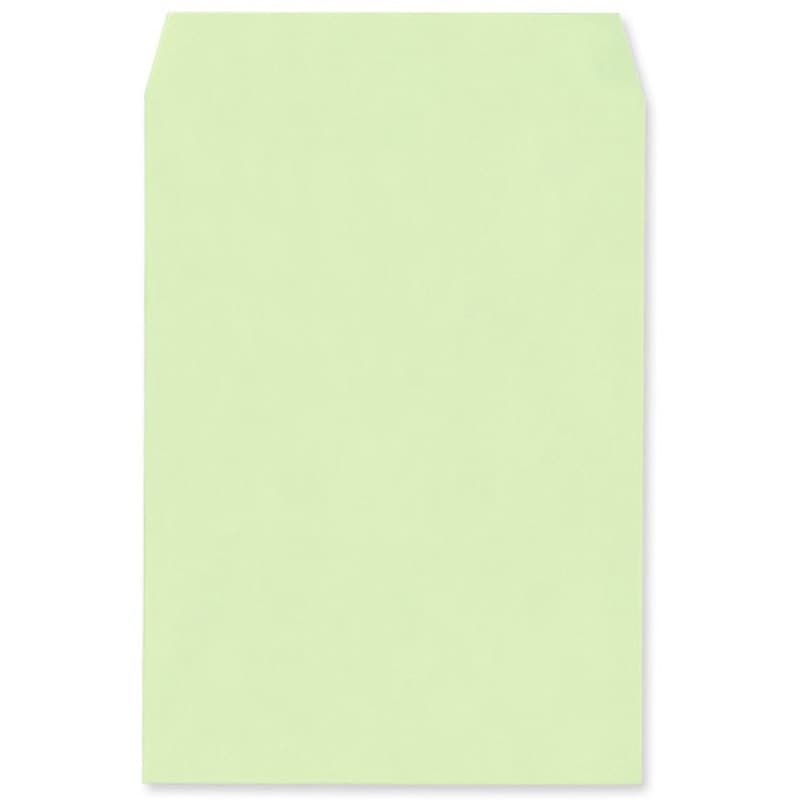 KR0277 透けないコーティング封筒 パステル(〒枠なし・ヨコ貼) ハート(封筒) ウグイス色  1箱(500枚)