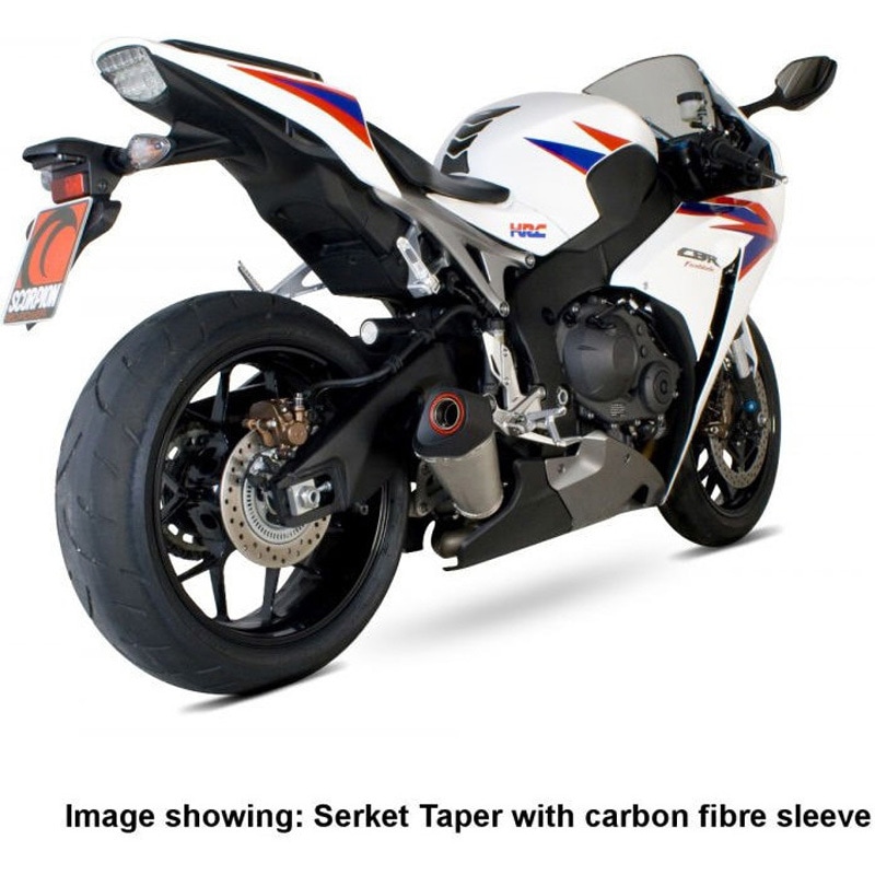 RHA154CEO Serket (Taper)テーパースリップオン カーボンファイバースリーブ eマーク Honda CBR 1000 RR 12-13 2 1個 Scorpion (スコーピオン) 【通販モノタロウ】