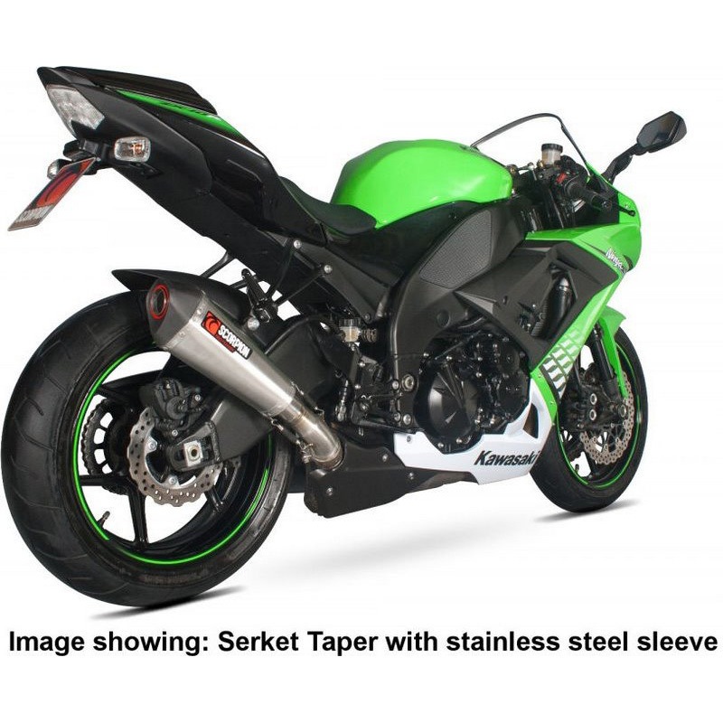 RKA80CEO Serket (Taper)テーパースリップオン カーボンファイバースリーブ eマーク Kawasaki Ninja ZX-10R 08- 1個 Scorpion (スコーピオン) 【通販モノタロウ】