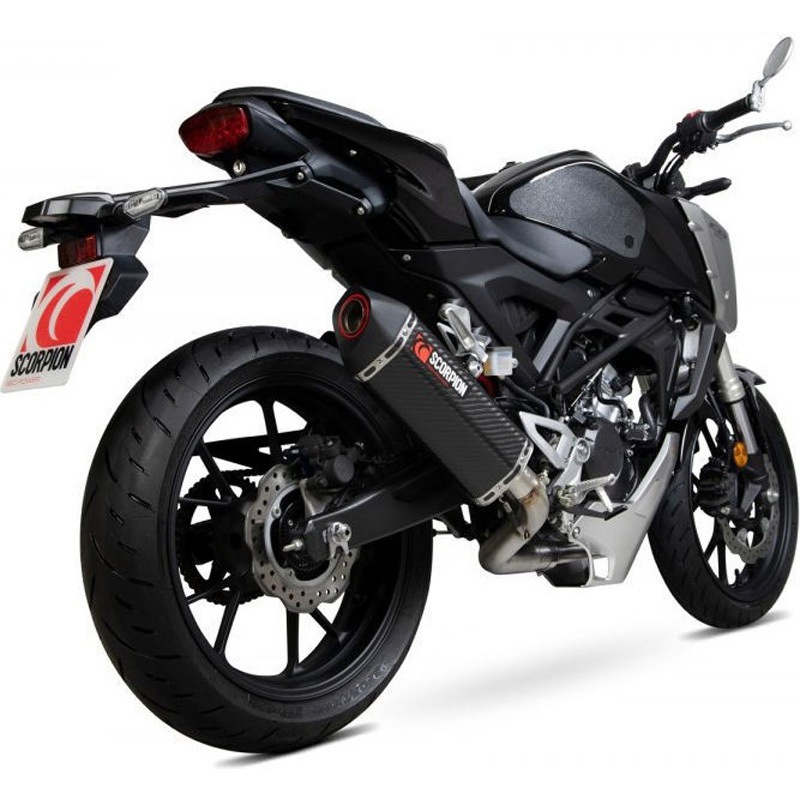 RHA183SYSCEO Serket Parallel フルシステム カーボンファイバースリーブ (NON EU HOMOLOGATED) Scorpion (スコーピオン) 適合車種Honda CB125 R (2018-2020)
