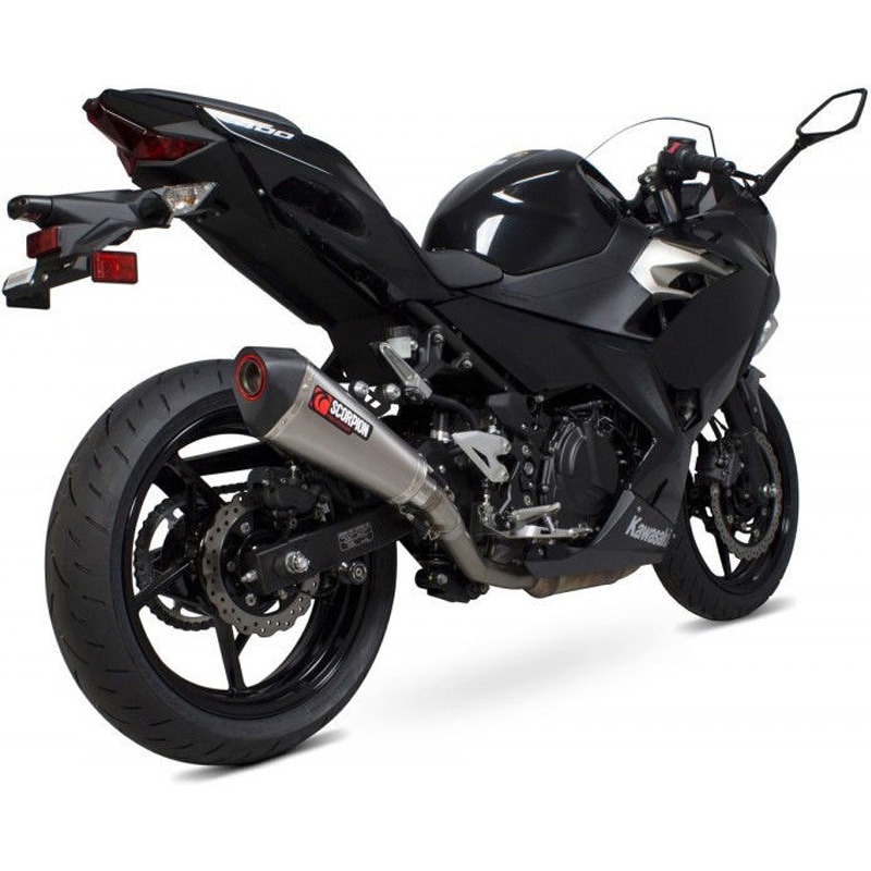 RKA121TEO Serket Taper スリップオン チタンスリーブ EC 公認 Scorpion (スコーピオン) 適合車種Kawasaki Ninja 400 (2018-2020)   RKA121TEO