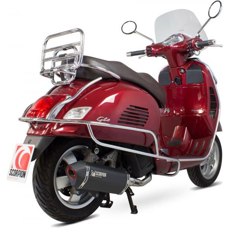 RVE213SYSBCER Serket フルシステム ブラックセラミックコーティングスリーブ EC 公認 Scorpion (スコーピオン) 適合車種Vespa GTS125 (Euro 4) (2017-2019)   RVE213SYSBCER
