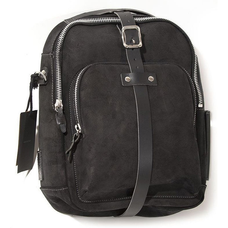 U033-JetBlack TANK PANNIER IN WAXED SUEDE | U033 1個 UnitGarage (ユニットガレージ) 【通販モノタロウ】