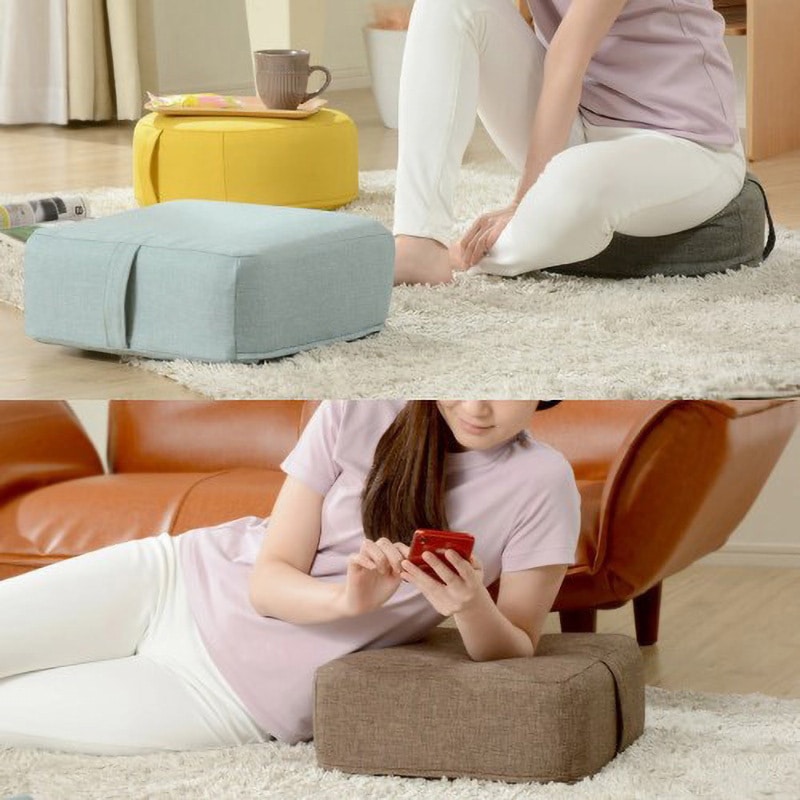 ★スタンダードMiniクッションbrown スリーブオックスフォード三角背中クッション (8color) Mini