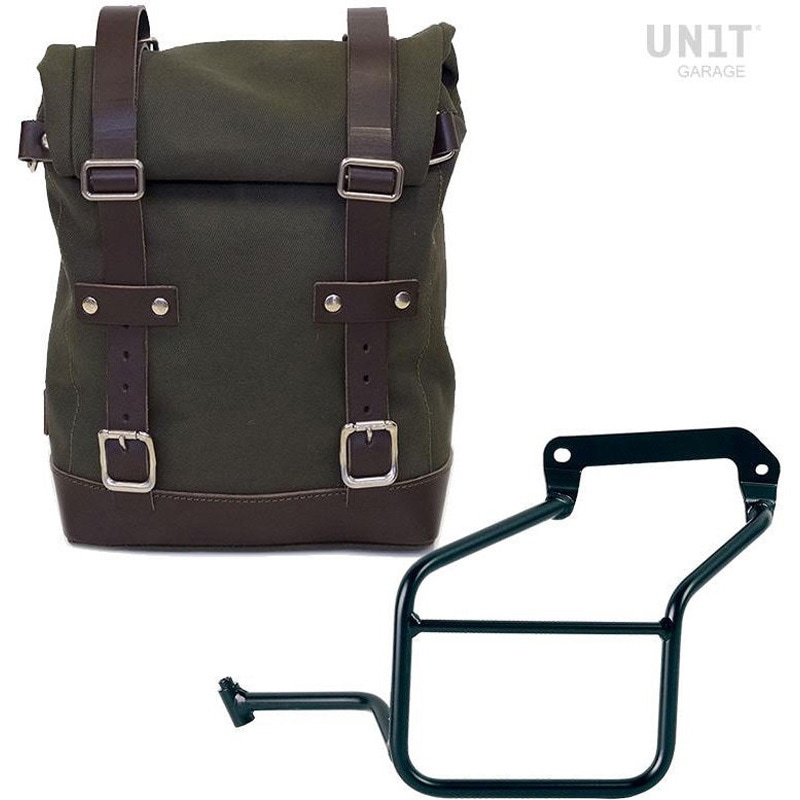 U001+3600SX-Green-Brown サイドパニアケース Canvas + 左 サブフレーム Aprilia Tuareg 660 | U001-3600SX 1個 UnitGarage (ユニットガレージ) 【通販モノタロウ】