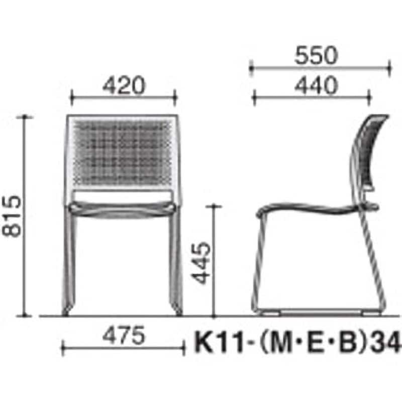 K11-M34-PWQ41 会議用イス スプライン サークル脚タイプ(配送・設置 
