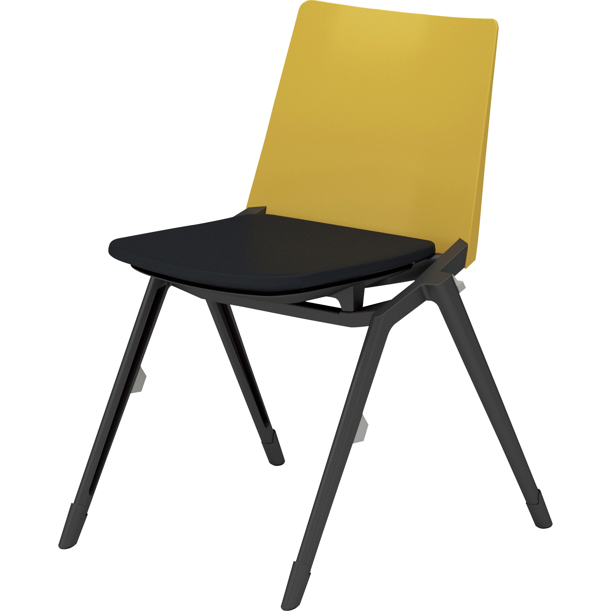 K12-B010CZ-G4B61K1 会議用イス スタッカ 固定脚(配送・組立サービス付き) コクヨ スタッキング可 樹脂 ブラック 肘掛なし ソフトベージュ 質量6.6kg  K12-B010CZ-G4B61K1