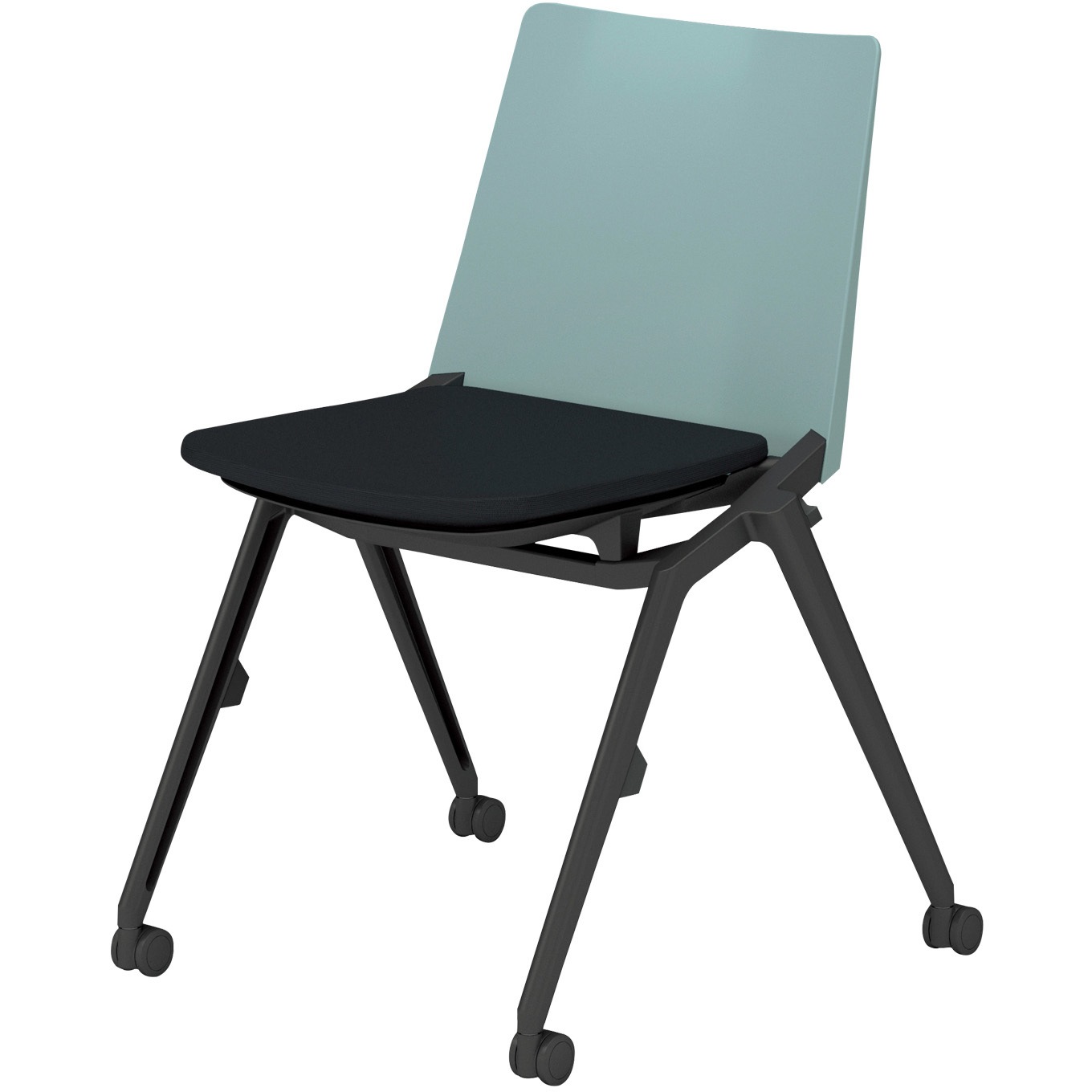 K12-B210CU-G4B6391 会議用イス スタッカ キャスター脚(配送・組立サービス付き) コクヨ ブラック スタッキング可 アッシュターコイズ 質量6.6kg  K12-B210CU-G4B6391