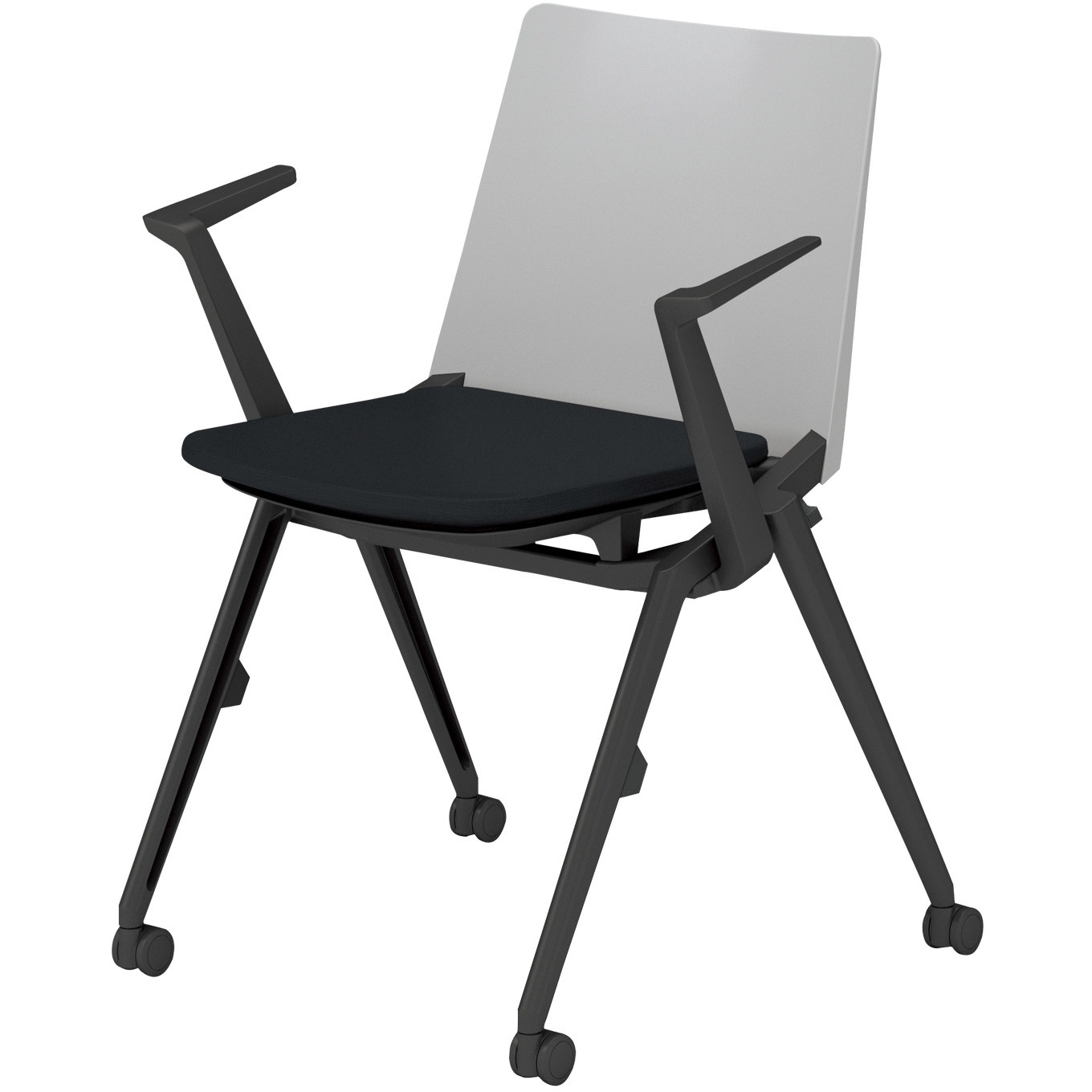 K12-B211CU-G4B6E21 会議用イス スタッカ キャスター脚(配送・組立サービス付き) コクヨ ブラック スタッキング可 ライトグレー 質量7.725kg  K12-B211CU-G4B6E21