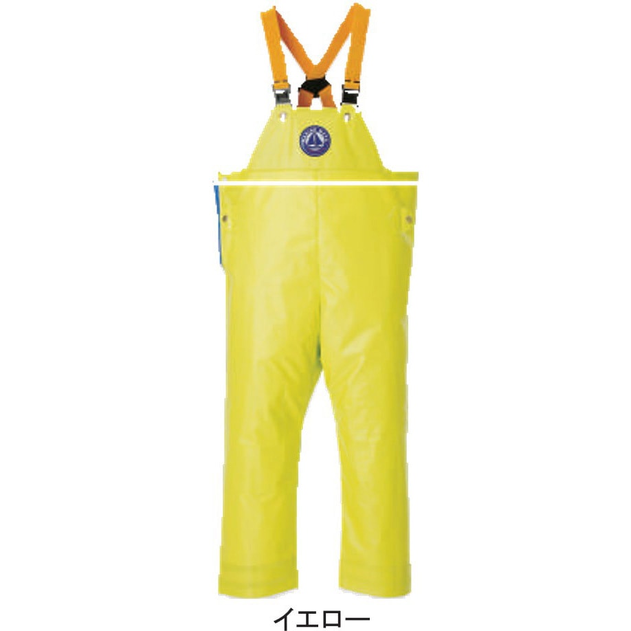 イエロー/3L マリンメイト 胸付サロペットF-9035S フレック イエロー色