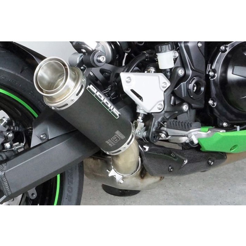 KZ900-005 スリップオン GPC-RS II， ステンレスブラック， Catalyzer : Original， EU Homologated BODIS (ボディス) 適合車種KAWASAKI Z900 (2020-2022)