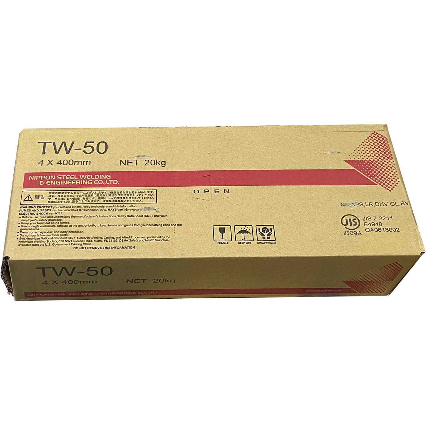 TW-50 (Φ4．0×400) 被覆アーク溶接棒 TW- 50 1箱(20kg) 日鉄溶接工業