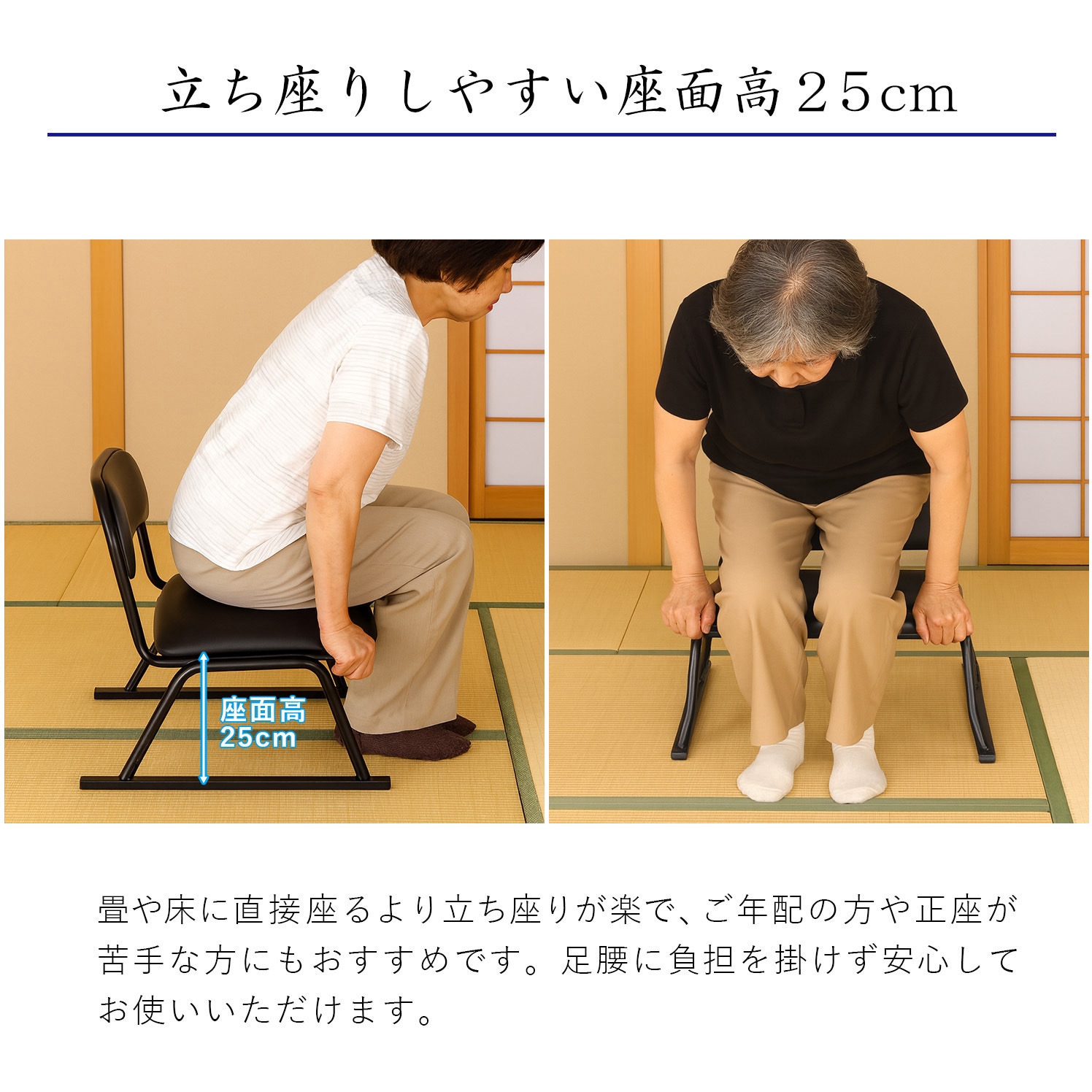 ERCL-700×2pcs らくらく座椅子×2脚セット AIS (エイ・アイ・エス) 色BK