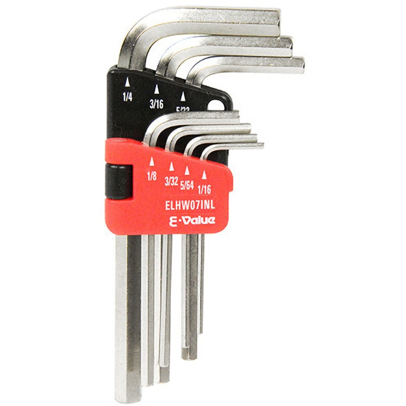 ELHW07INL 六角棒レンチセット E-Value 1/16・5/64・3/32・1/8・5/32
