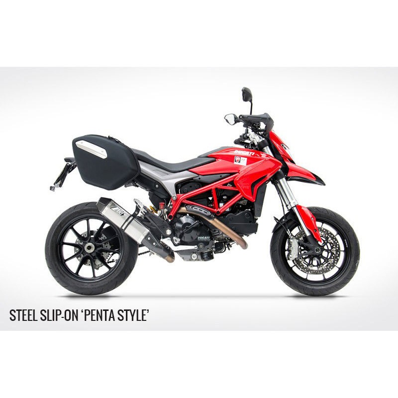 ZD123TSO チタン スリップオン + カーボンエンドキャップ DUCATI HYPERMOTARD SP (2013) 1個 ZARD (ザード) 【通販モノタロウ】