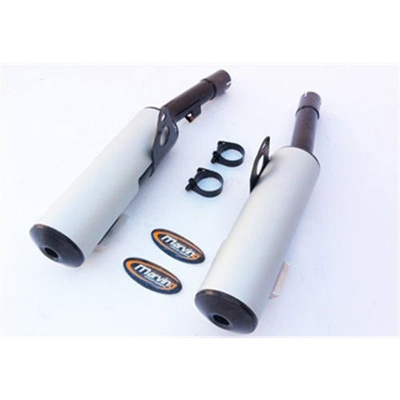 K/2079/NC デュアルマフラー Cylindrical &Oslash； 100 ブラック + アルミニウム Kawasaki GPX 750 R 1個 Marving Exhaust (マービングエキゾースト) 【通販モノタロウ】