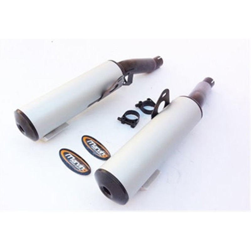 K/2100/NC デュアルマフラー Cylindrical &Oslash； 100 ブラック + アルミニウム Kawasaki Z 1000 GTR 1個 Marving Exhaust (マービングエキゾースト) 【通販モノタロウ】