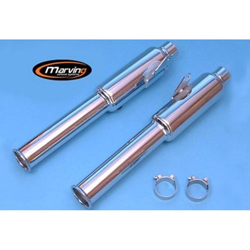 K/2109/BC デュアルマフラー Marvi クロム Kawasaki VN 750 TWIN 1個 Marving Exhaust (マービングエキゾースト) 【通販モノタロウ】
