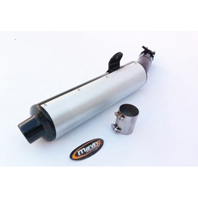 K/2166/NC マフラー Cylindrical &Oslash； 114 ブラック + アルミニウム Kawasaki ER-5 (ALL KIND) 1個 Marving Exhaust (マービングエキゾースト) 【通販モノタロウ】