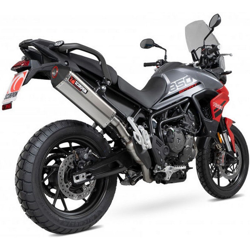 RTR92TEO マフラー Serket Parallel スリップオン チタンスリーブ. Fits with panniers Scorpion (スコーピオン) 適合車種Triumph Tiger 850 (2021-2022)