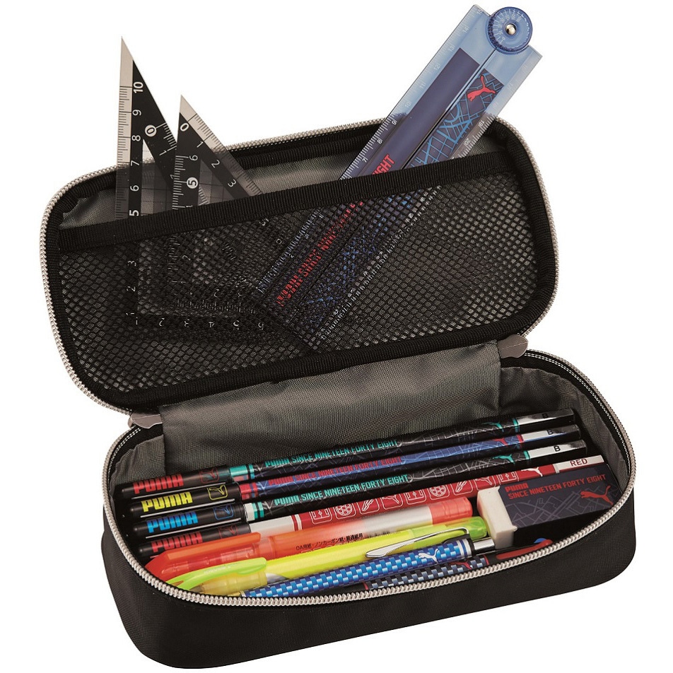 PM245BK PUMA(プーマ) ラージボックスペンケース クツワ ファスナー