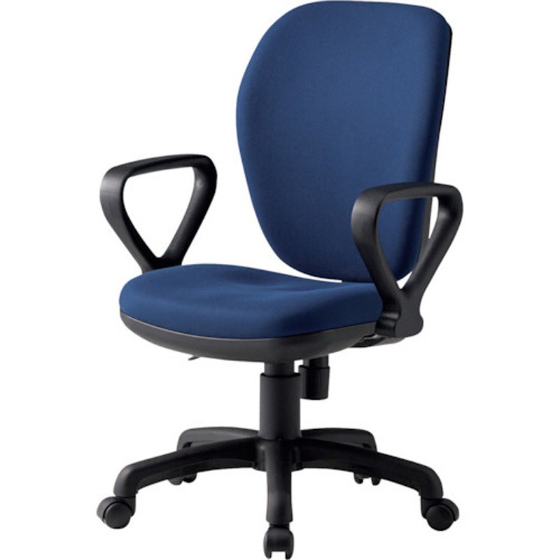 FST-77HA-NV オフィスチェア TOKIO(藤沢工業) 布張り ループ型肘付き ネイビー色   FST-77HA-NV