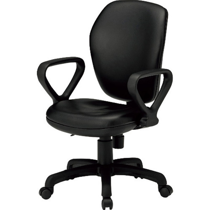 FST-77HALBK オフィスチェア 肘付き TOKIO(藤沢工業) ループ型肘付 レザー張り ブラック色   FST-77HALBK 26,985円