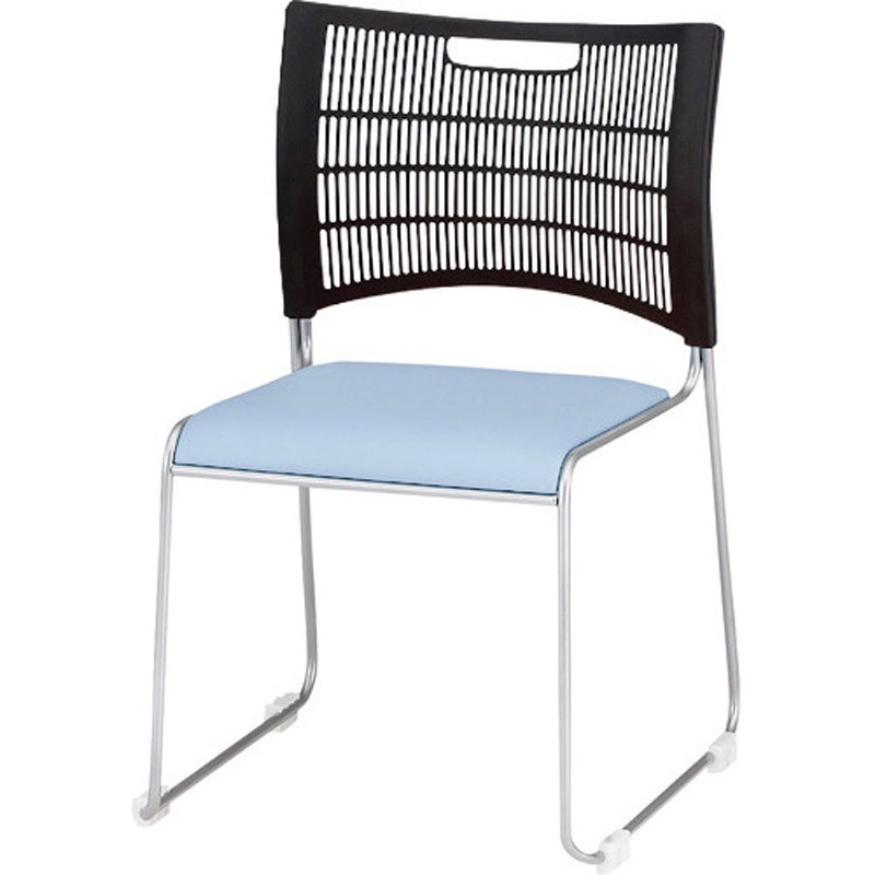 NSC-30L-LBL スタッキング ミーティングチェア TOKIO(藤沢工業) ビニールレザー張り ライトブルー色   NSC-30L-LBL