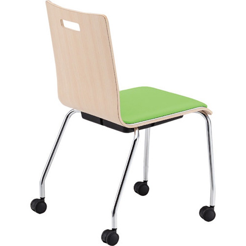 PM-K60MP-NA-LGE リフレッシュチェア パッド付・キャスター脚タイプ TOKIO(藤沢工業) パット付きタイプ 張地:布 ナチュラル+ライトグリーン色   PM-K60MP-NA-LGE