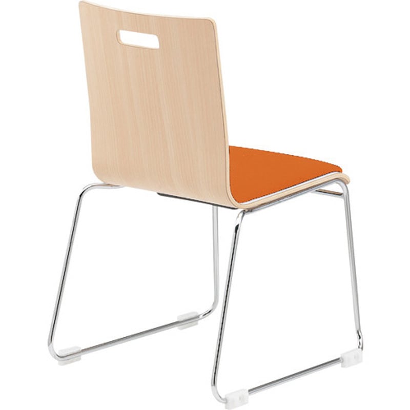 PM-55MPL-NA-MOR リフレッシュチェア ループ脚・パッド付タイプ TOKIO(藤沢工業) 連結プラパート付 レザー   PM-55MPL-NA-MOR