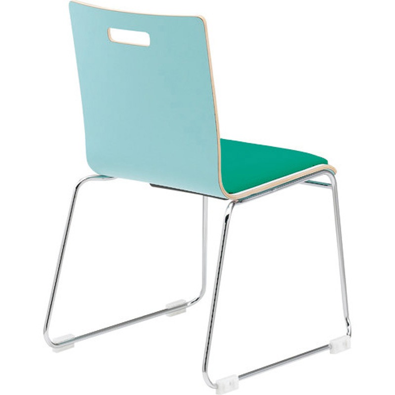 PM-55MP-MG-CGE リフレッシュチェア ループ脚・パッド付タイプ TOKIO(藤沢工業) 連結プラパート付 パット付きタイプ 張地:布 グリーン+クリアグリーン色   PM-55MP-MG-CGE 24,075円