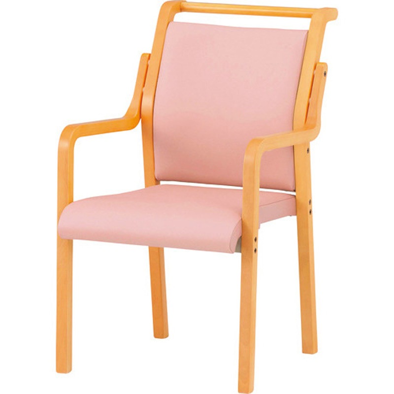 FVM-8AL-PP 木製スタッキングチェア 肘付き TOKIO(藤沢工業) レザー パステルピンク色 質量8.2kg   FVM-8AL-PP 27,986円