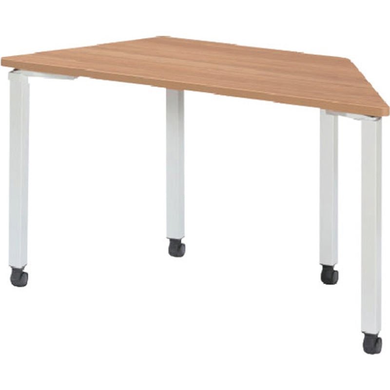 NTS-1360TCNB 台形テーブル キャスター脚タイプ トヨスチール(トヨセット) サテンブラック ナチュラルブラウン 高さ720mm間口1300mm奥行563mm  NTS-1360TCNB