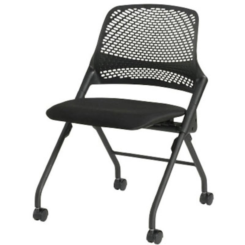 MCS-150NF-R スタッキングチェア トヨスチール(トヨセット) キャスター有り レッド 質量8.9kg 高さ835mm幅562mm奥行580mm  MCS-150NF-R