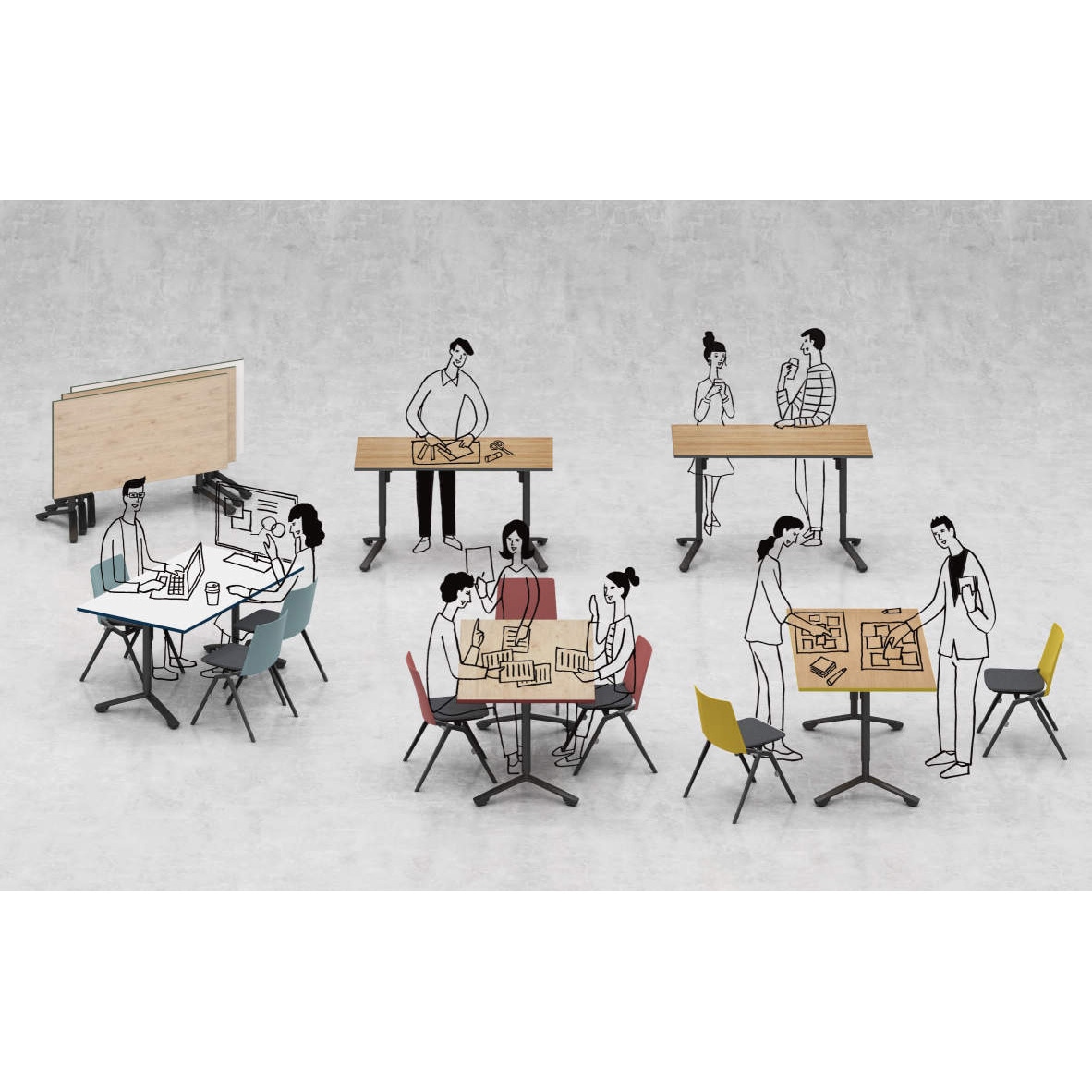 コラボ用家具　イニシア　テーブル　角形 TIN-SK1809H-WW11V1 20457013 送料無料 コクヨ kokuyo TIN-SK1809H-WW1AG1 テーブル イニシア 角形(配送・設置サービス付き