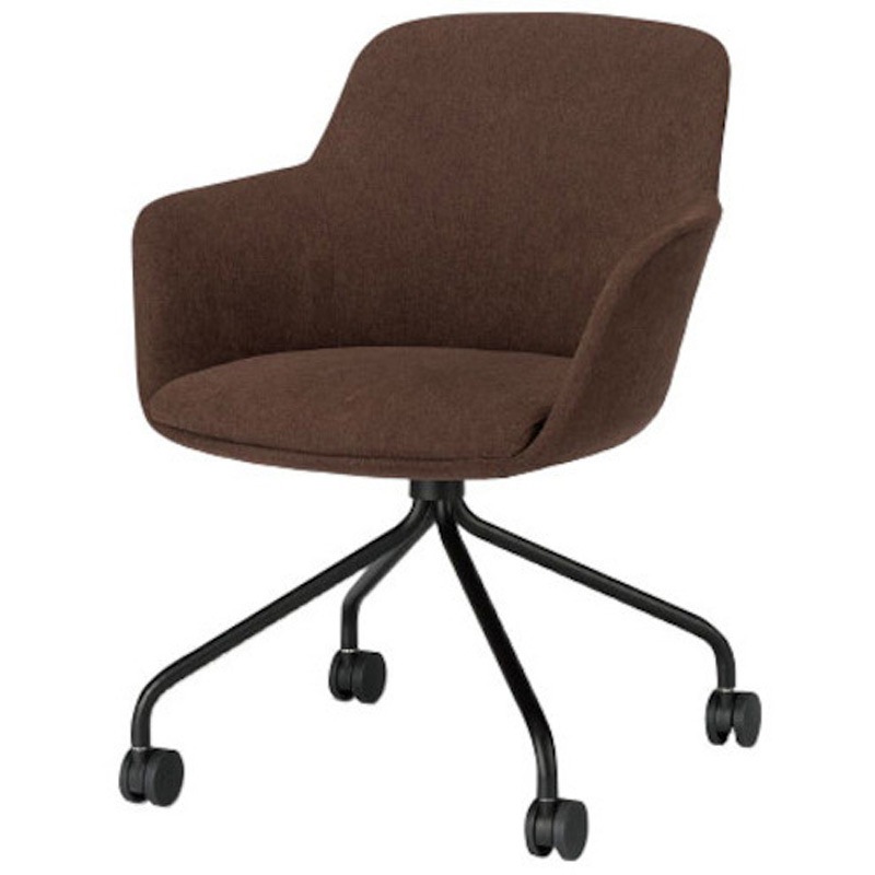 TC-27-BR ミーティングチェア トヨスチール(トヨセット) キャスター有り スタッキング可 布張り ブラウン 質量5.2kg 高さ790mm幅610mm奥行630mm  TC-27-BR