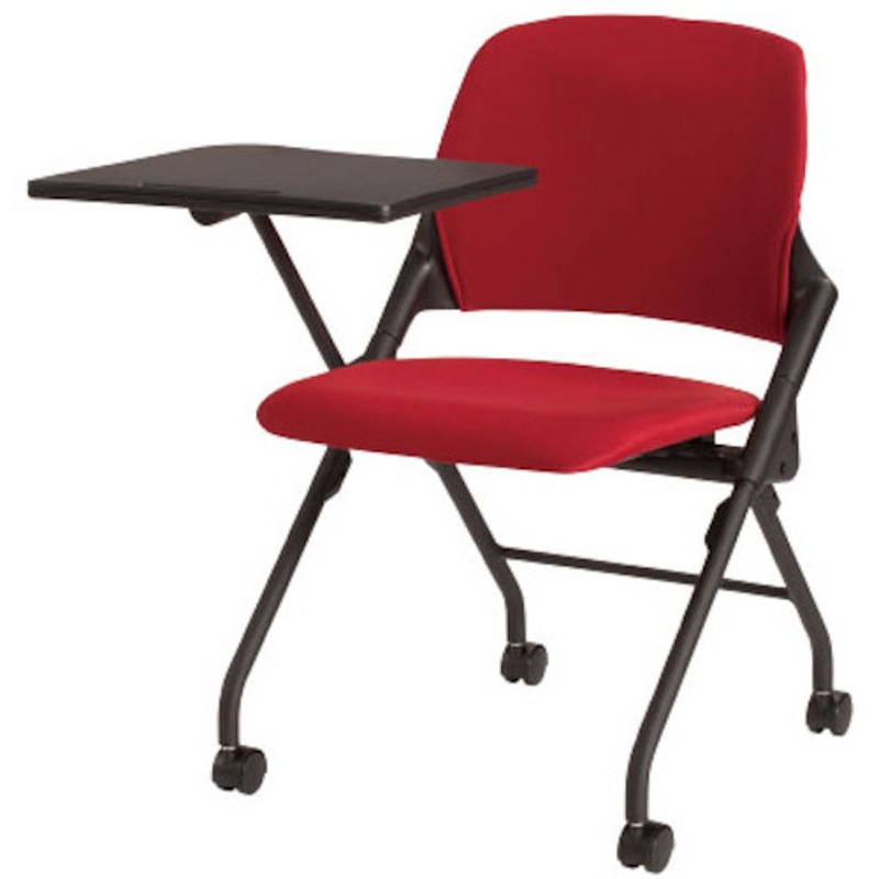 MCS-150MKF-DM メモ台付スタッキングチェア トヨスチール(トヨセット) キャスター有り ダークグリーン 質量9.8kg 高さ835mm幅625mm奥行790mm  MCS-150MKF-DM