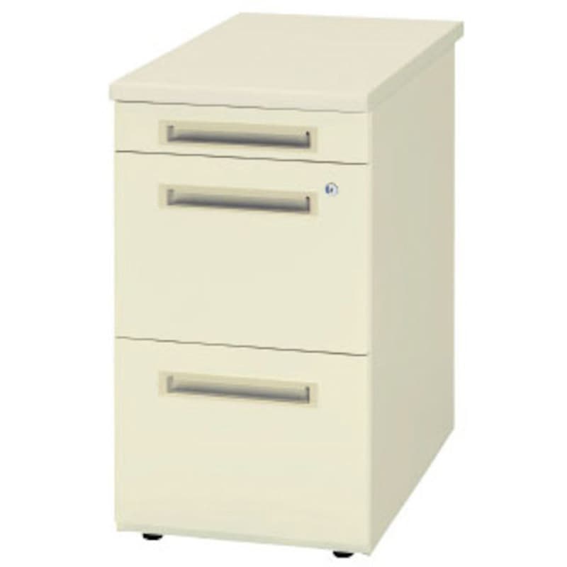 50SNL-047ACG 脇デスク(3段) ニューグレー トヨスチール(トヨセット) 内筒交換型オールロック錠 間口400mm奥行700mm高さ700mm  50SNL-047ACG