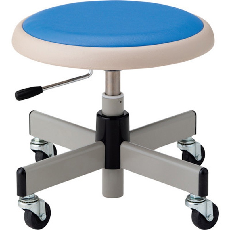 TAC-H36L-Z-BL 作業用チェア ノーリツイス ビニールレザー張り ブルー色 高さ325～425mm幅445mm奥行445mm  TAC-H36L-Z-BL