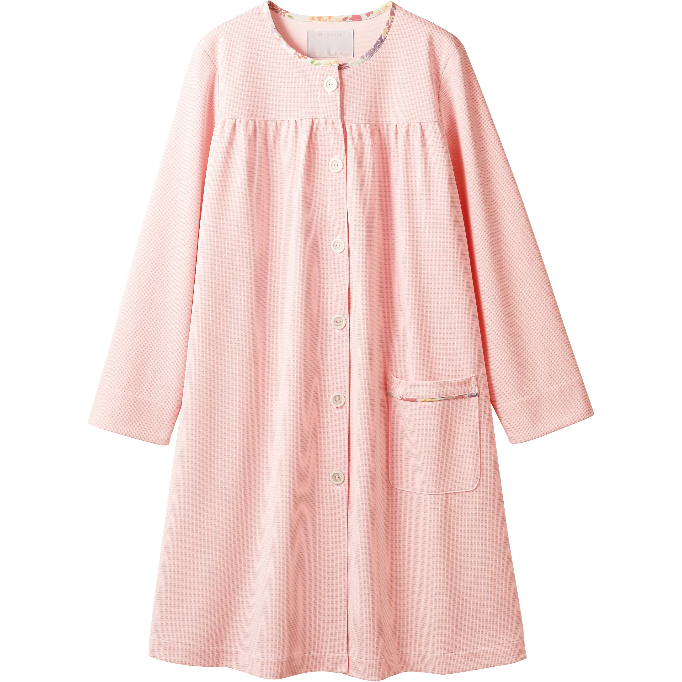 LP842-62 患者衣 マタニティコート長袖 住商モンブラン レディースタイプ ローズ×アメリ ピンク色 M  LP842-62